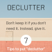 Declutter into Action | SoloWords into Action